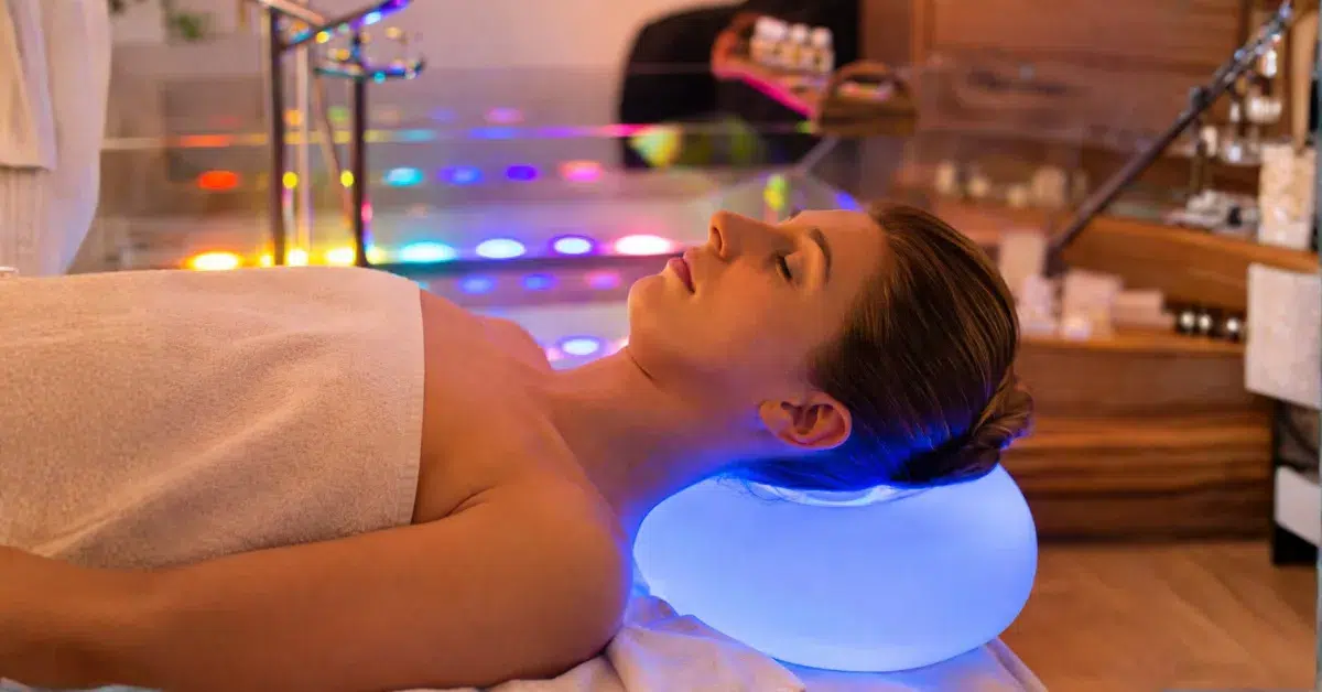 professional facial treatment with LED light therapy Philadelphia