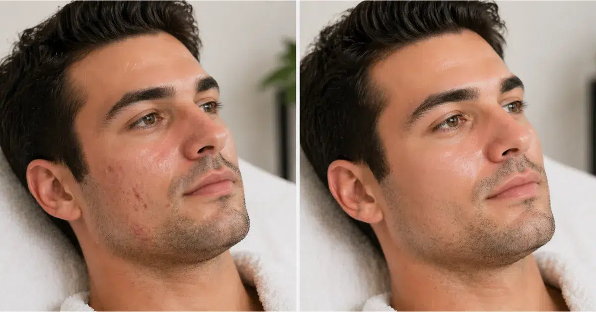 result of male facial treatment Philadelphia spa