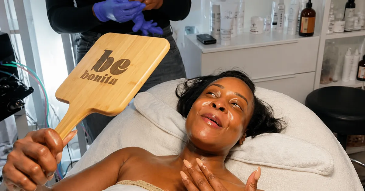 Relaxing anti-aging facial treatment in a Philadelphia facial studio