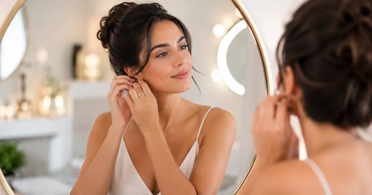 Woman receiving a professional dermaplaning facial before a special event in philadelphia