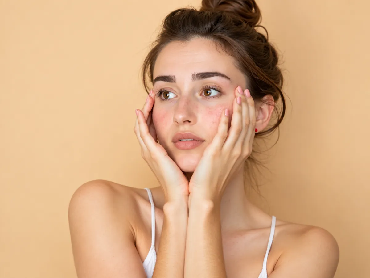 Reactive sensitive skin with redness and irritation on the face