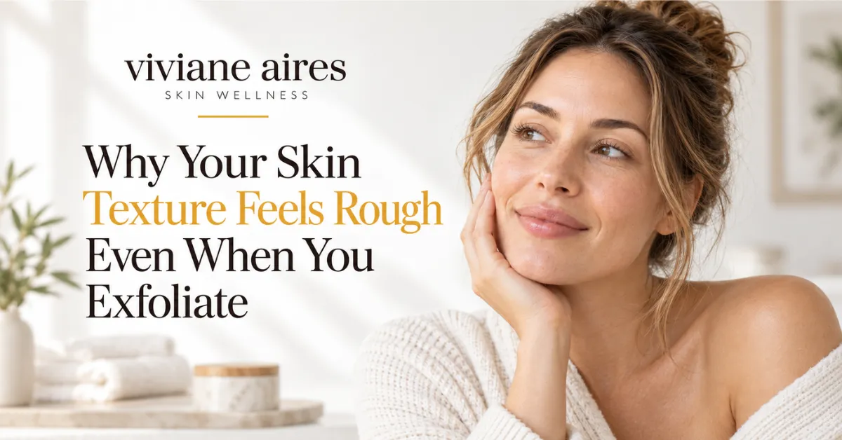 Rough skin texture after exfoliating on the face