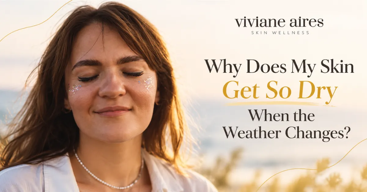 Dry facial skin during changing weather in fall
